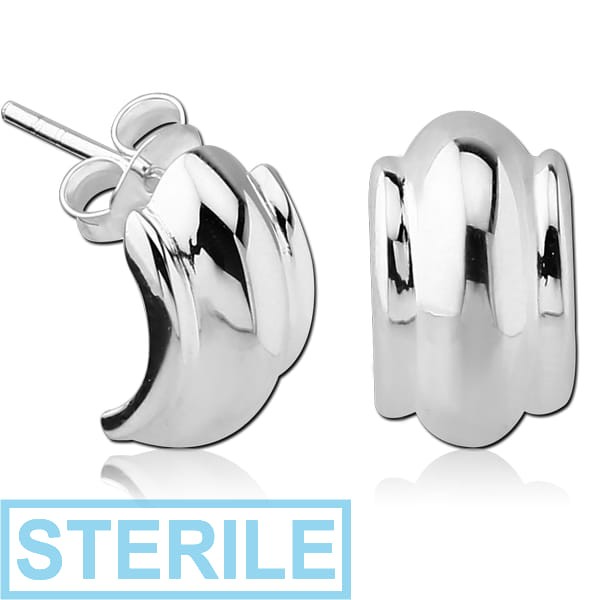 STERILE STERLING SILVER 925 JEWELLED EAR STUDS PAIR
