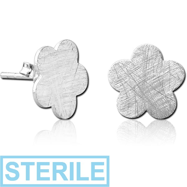STERILE STERLING SILVER 925 EAR STUDS PAIR - FLOWER