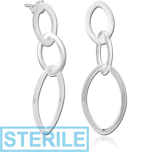 STERILE STERLING SILVER 925 EAR STUDS PAIR