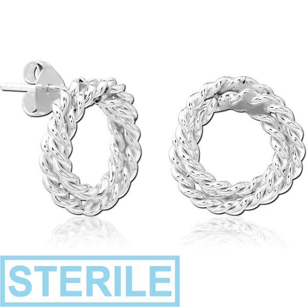 STERILE STERLING SILVER 925 EAR STUDS PAIR