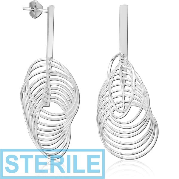 STERILE STERLING SILVER 925 EAR STUDS PAIR