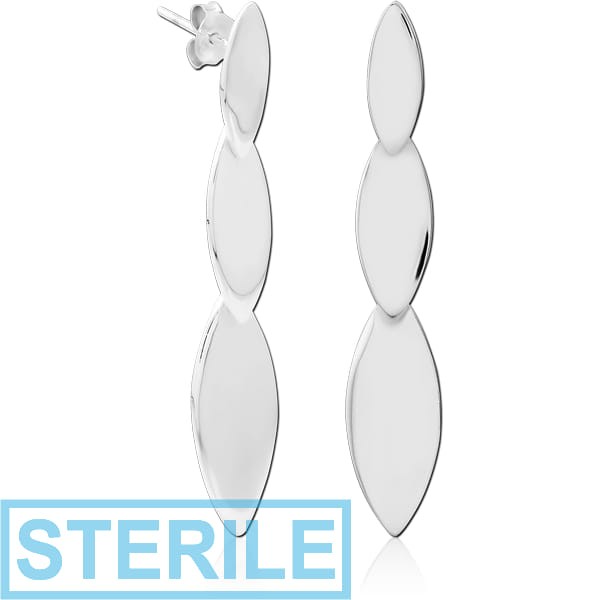 STERILE STERLING SILVER 925 EAR STUDS PAIR