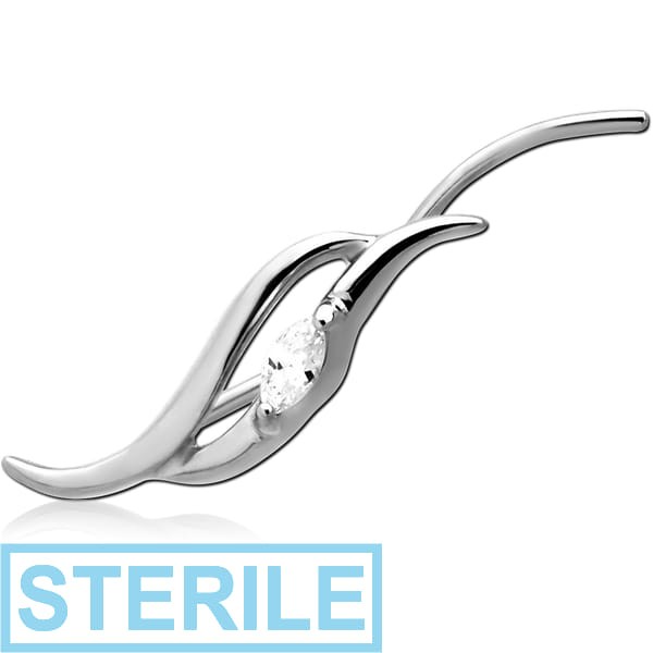 STERILE STERLING SILVER 925 JEWELLED EAR VINE - LEFT