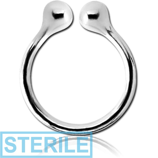 STERILE STERLING SILVER 925 ILLUSION NOSE RING