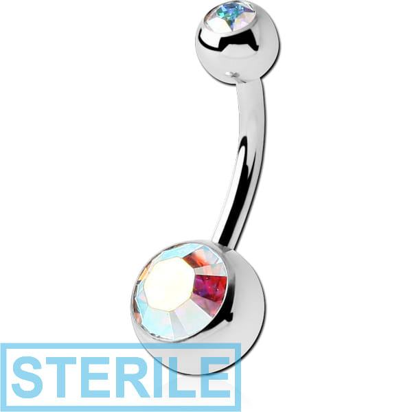 STERILE TITANIUM DOUBLE JEWELLED NAVEL BANANA