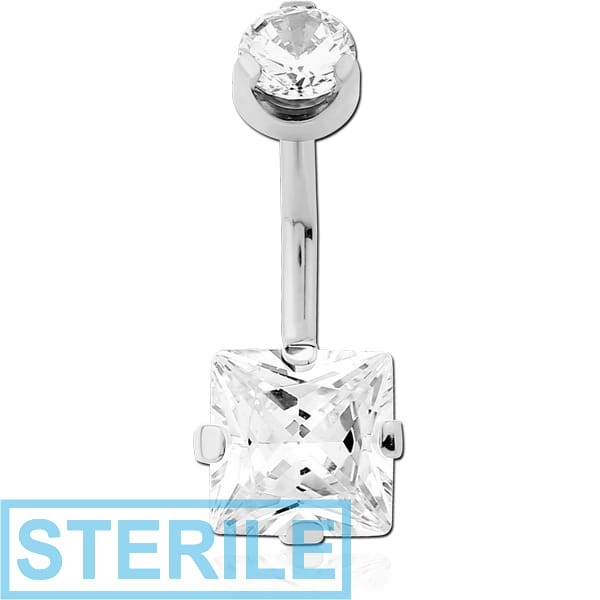 STERILE TITANIUM INTERNALLY THREADED DOUBLE JEWELLED NAVEL BANANA ATTCHMENT TOP - BOTTOM PRONG SET