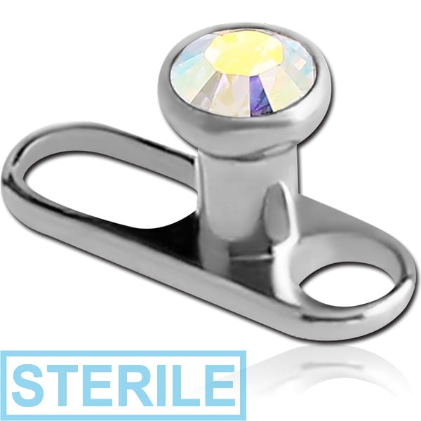 STERILE TITANIUM INTERNALLY THREADED DERMAL ANCHOR BIG HOLE WITH JEWELLED DISC