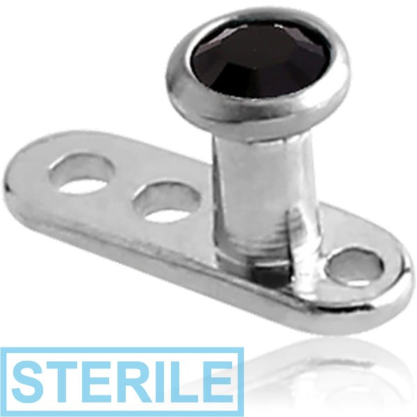 STERILE TITANIUM INTERNALLY THREADED DERMAL ANCHOR WITH JEWELLED DISC