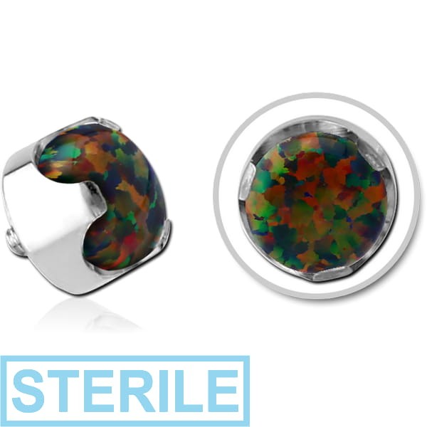 STERILE TITANIUM SYNTHETIC OPAL JEWELLED ATTACHMENT FOR 1.6MM INTERNALLY THREADED PINS - CROWN