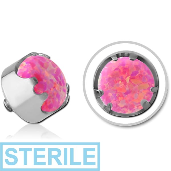 STERILE TITANIUM MICRO SYNTHETIC OPAL JEWELLED ATTACHMENT FOR 1.2MM INTERNALLY THREADED PINS -CROWN