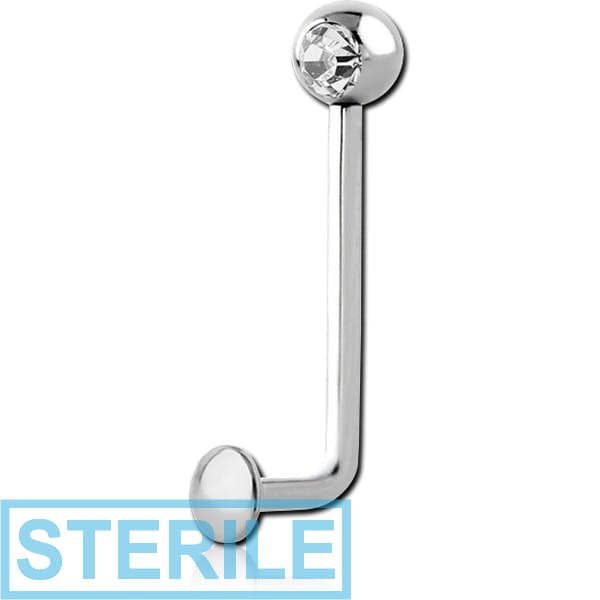 STERILE INTERNALLY THREADED TITANIUM SURFACE BARBELL WITH TITANIUM DISC AND JEWELLED TITANIUM BALL
