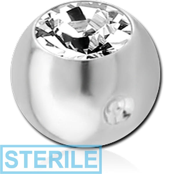 STERILE TITANIUM SWAROVSKI CRYSTAL JEWELLED BALL FOR BALL CLOSURE RING