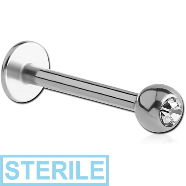 STERILE TITANIUM SWAROVSKI CRYSTAL JEWELLED LABRET