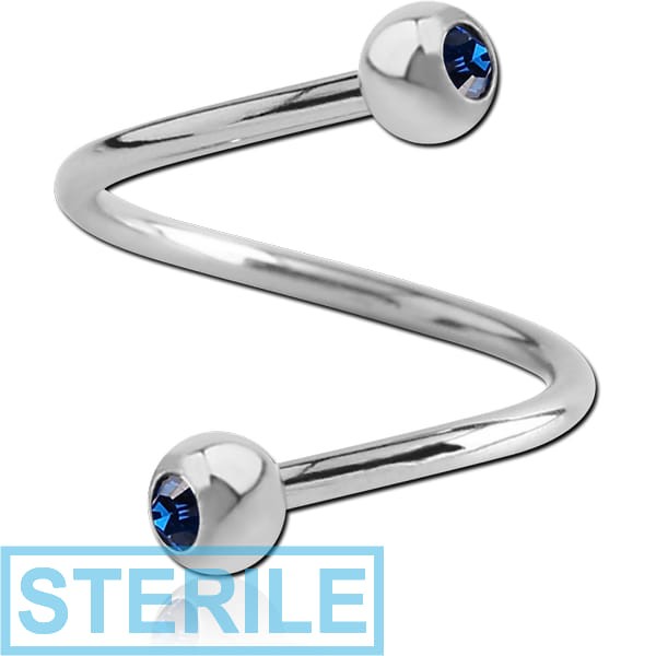 STERILE ANODISED TITANIUM DOUBLE JEWELLED MICRO BODY SPIRAL