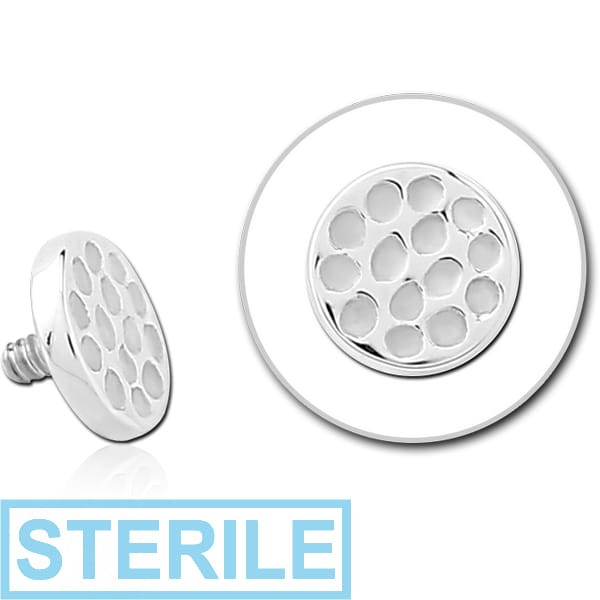 STERILE 14K WHITE GOLD ATTACHMENT FOR 1.2MM INTERNALLY THREADED PINS