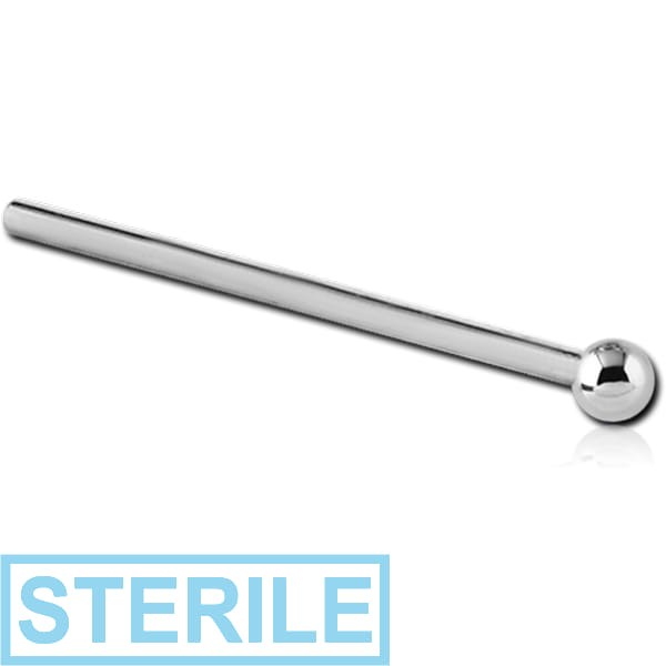 STERILE 14K WHITE GOLD STRAIGHT NOSE STUD
