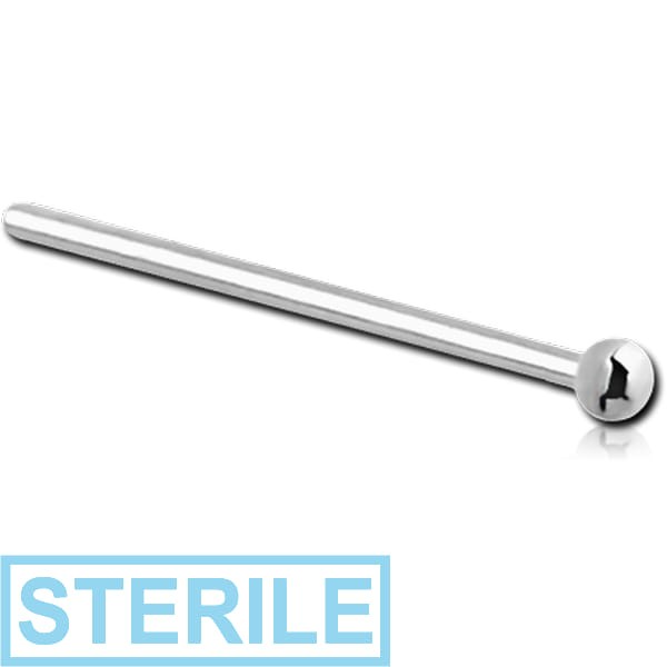 STERILE 14K WHITE GOLD STRAIGHT NOSE STUD