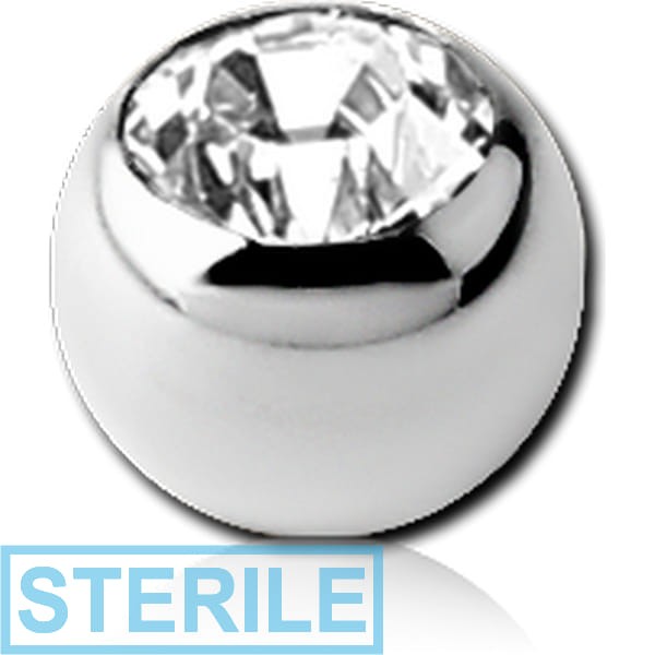 STERILE 18K WHITE GOLD MICRO JEWELLED BALL