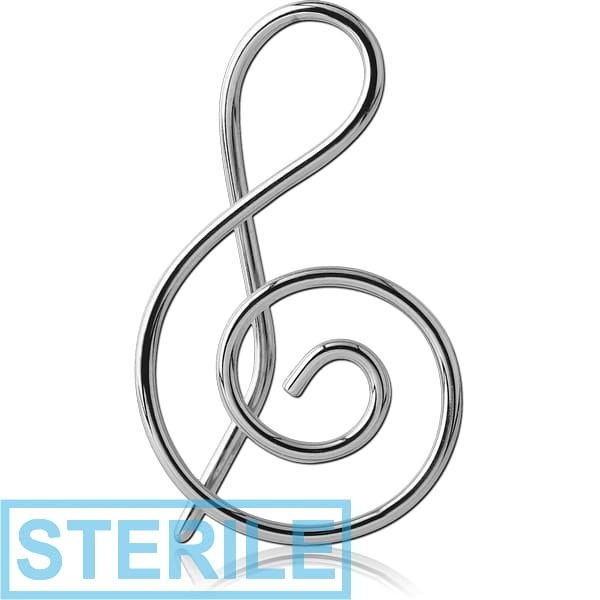 STERILE SURGICAL STEEL FISH HOOK-MUSIC NOTE-LEFT
