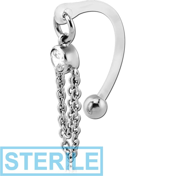 STERILE BIOFLEX VERTICAL HOOD BANANAS WITH SURGICAL STEEL CHARMS - CAN BE CUT TO SIZE