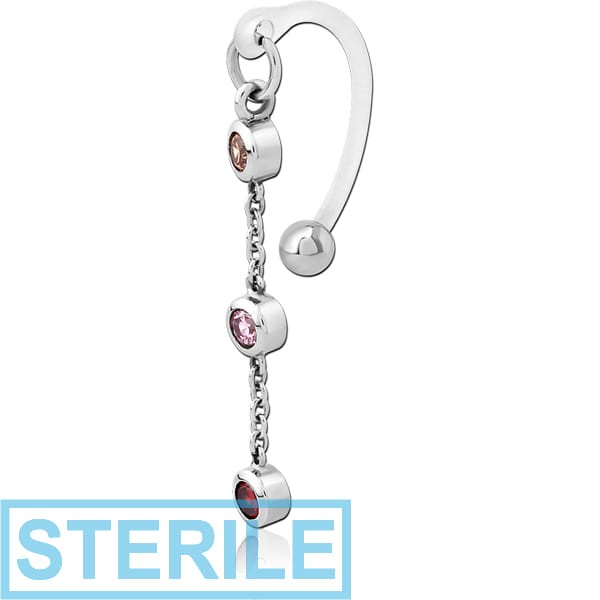 STERILE BIOFLEX VERTICAL HOOD BANANAS WITH SURGICAL STEEL CHARMS