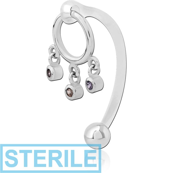 STERILE BIOFLEX VERTICAL HOOD BANANAS WITH SURGICAL STEEL CHARMS