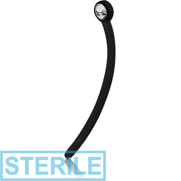STERILE BIOFLEX SWAROVSKI CRYSTAL JEWELLED CUP MICRO CURVED BARBELL PIN
