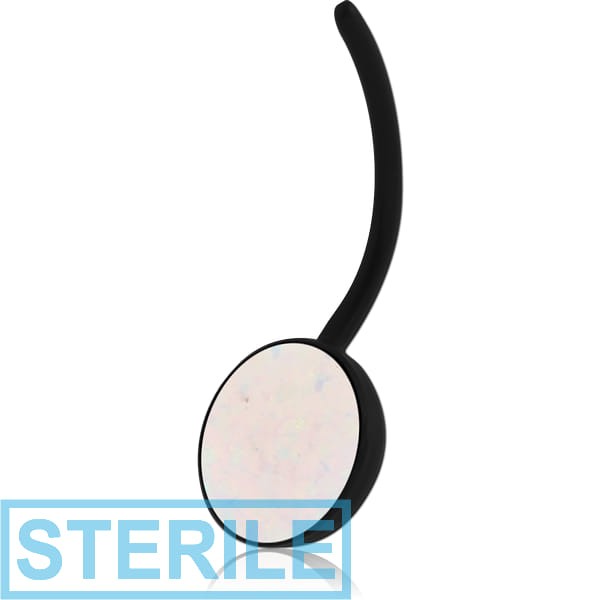 STERILE BIOFLEX SYNTHETIC OPAL JEWELLED CUP NAVEL BANANA PIN