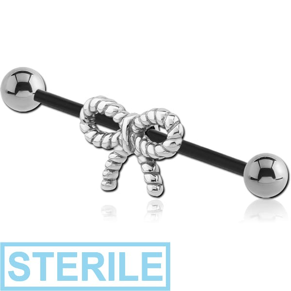 STERILE BIOFLEX INDUSTRIAL BARBELL ADJUSTABLE SLIDING CHARM WITH TITANIUM BALLS