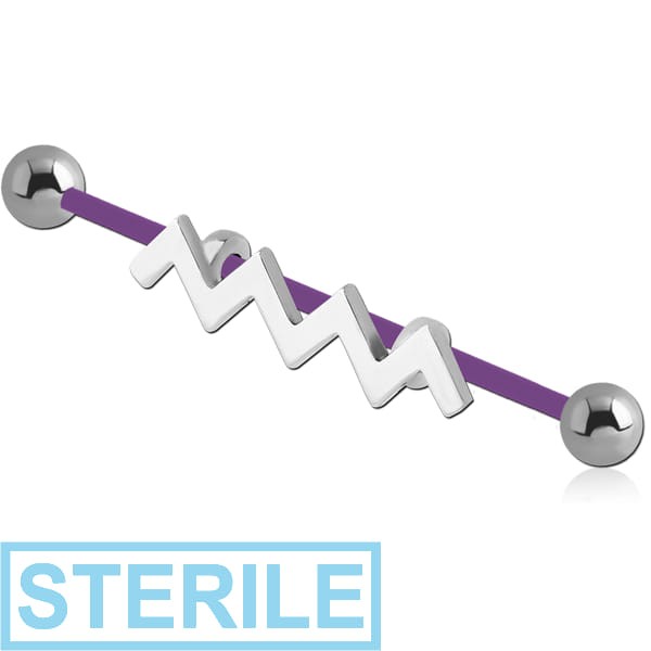 STERILE BIOFLEX INDUSTRIAL BARBELL ADJUSTABLE SLIDING CHARM WITH STEEL BALLS