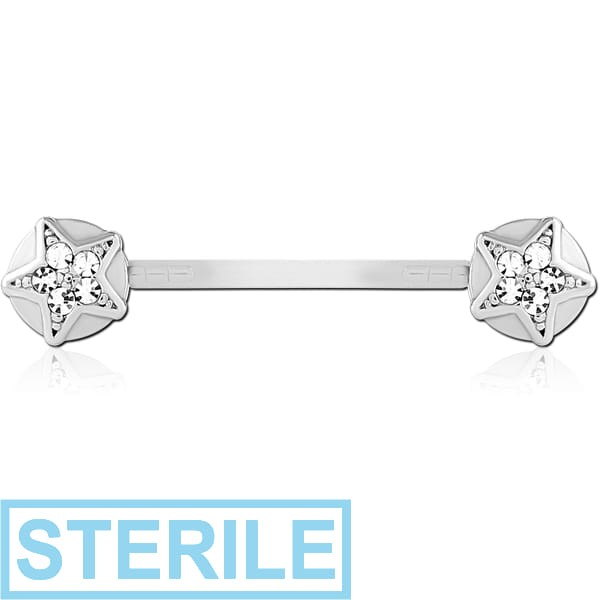 STERILE BIOFLEX PUSH FIT JEWELLED NIPPLE BARBELL