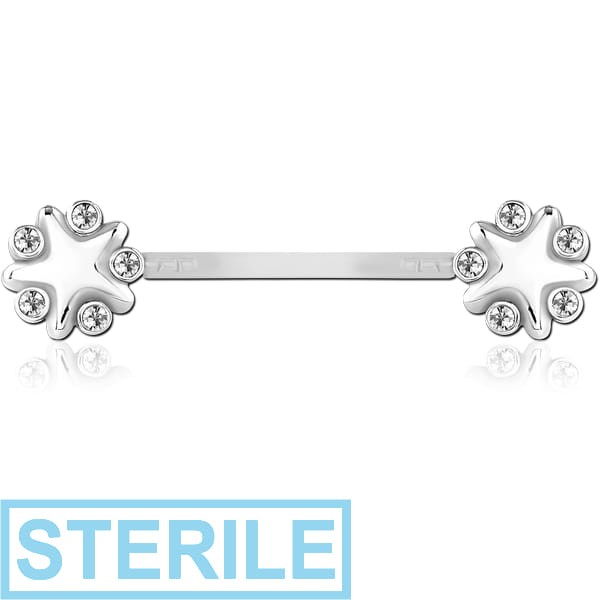 STERILE BIOFLEX PUSH FIT JEWELLED NIPPLE BARBELL