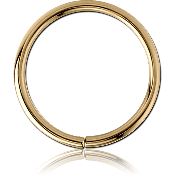 ZIRCON GOLD PVD COATED SURGICAL STEEL SEAMLESS RING