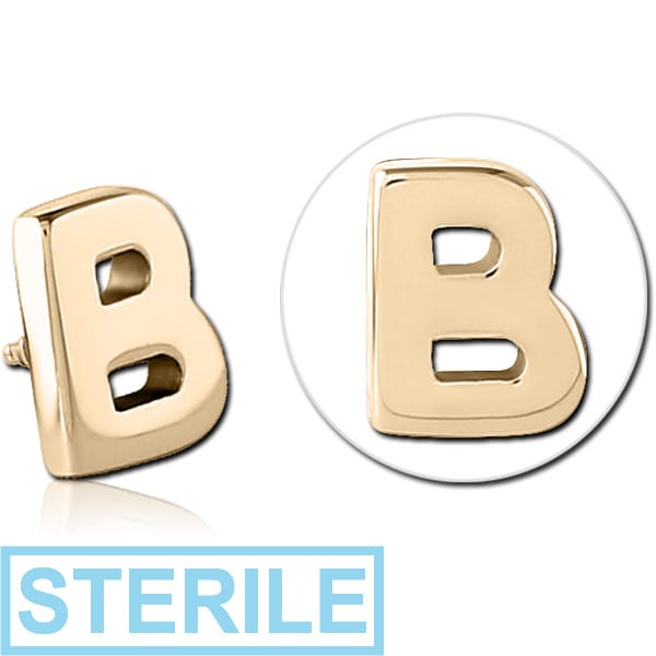 STERILE ZIRCON GOLD PVD COATED SURGICAL STEEL ATTACHMENT FOR 1.6MM INTERNALLY THREADED PINS - B