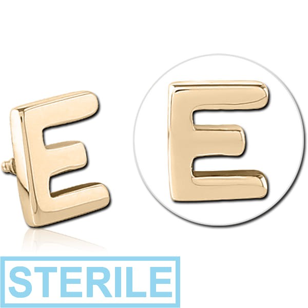 STERILE ZIRCON GOLD PVD COATED SURGICAL STEEL ATTACHMENT FOR 1.6MM INTERNALLY THREADED PINS - E