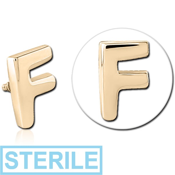 STERILE ZIRCON GOLD PVD COATED SURGICAL STEEL ATTACHMENT FOR 1.6MM INTERNALLY THREADED PINS - F