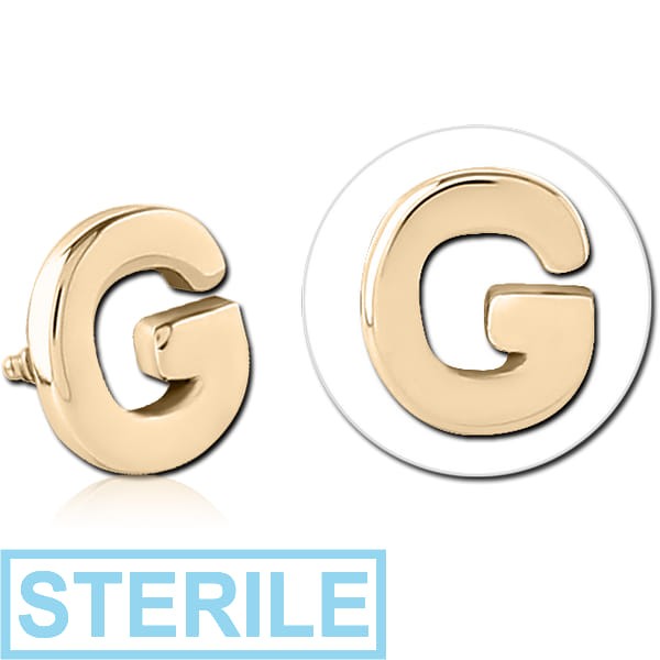 STERILE ZIRCON GOLD PVD COATED SURGICAL STEEL ATTACHMENT FOR 1.6MM INTERNALLY THREADED PINS - G