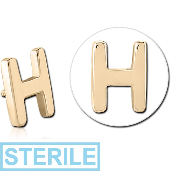 STERILE ZIRCON GOLD PVD COATED SURGICAL STEEL ATTACHMENT FOR 1.6MM INTERNALLY THREADED PINS - H