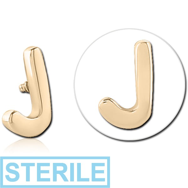STERILE ZIRCON GOLD PVD COATED SURGICAL STEEL ATTACHMENT FOR 1.6MM INTERNALLY THREADED PINS - J