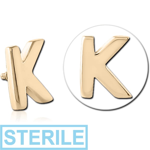 STERILE ZIRCON GOLD PVD COATED SURGICAL STEEL ATTACHMENT FOR 1.6MM INTERNALLY THREADED PINS - K