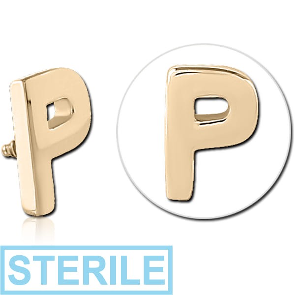 STERILE ZIRCON GOLD PVD COATED SURGICAL STEEL ATTACHMENT FOR 1.6MM INTERNALLY THREADED PINS - P