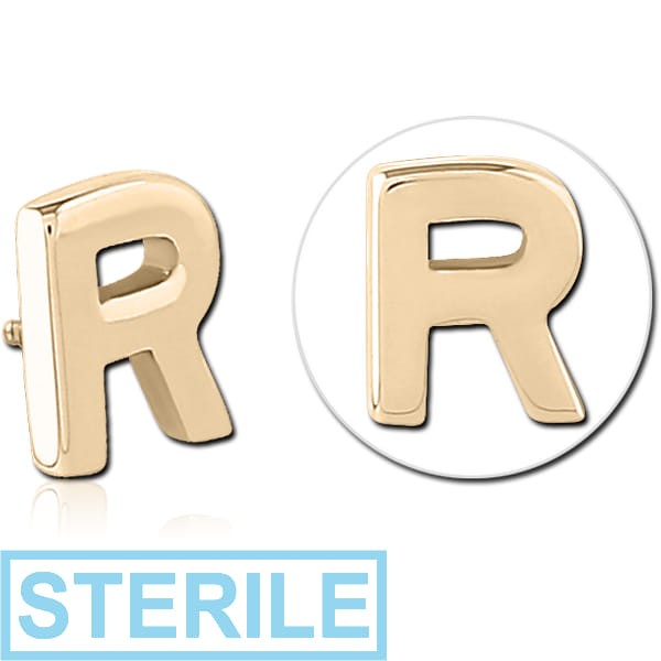 STERILE ZIRCON GOLD PVD COATED SURGICAL STEEL ATTACHMENT FOR 1.6MM INTERNALLY THREADED PINS - R