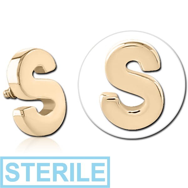 STERILE ZIRCON GOLD PVD COATED SURGICAL STEEL ATTACHMENT FOR 1.6MM INTERNALLY THREADED PINS - S