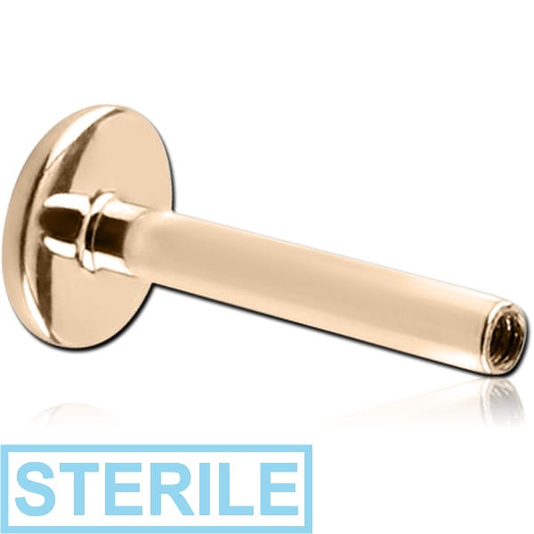 STERILE ZIRCON GOLD PVD SURGICAL STEEL INTERNALLY THREADED MICRO LABRET PIN
