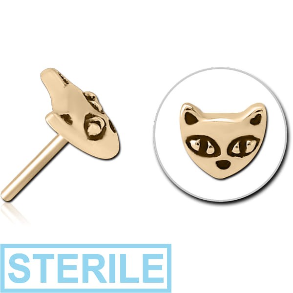 STERILE ZIRCON GOLD PVD COATED SURGICAL STEEL THREADLESS ATTACHMENT - CAT