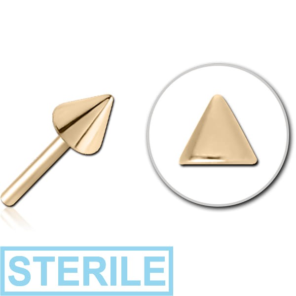 STERILE ZIRCON GOLD PVD COATED SURGICAL STEEL THREADLESS ATTACHMENT - CONE