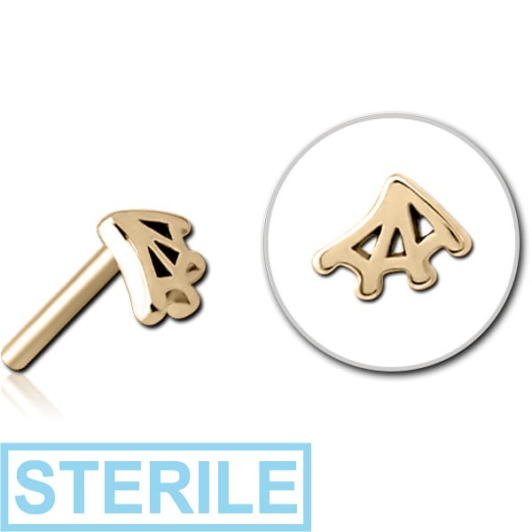 STERILE ZIRCON GOLD PVD COATED SURGICAL STEEL THREADLESS ATTACHMENT - WEB