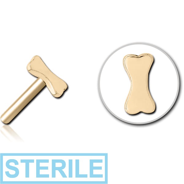 STERILE ZIRCON GOLD PVD COATED SURGICAL STEEL THREADLESS ATTACHMENT - BONE