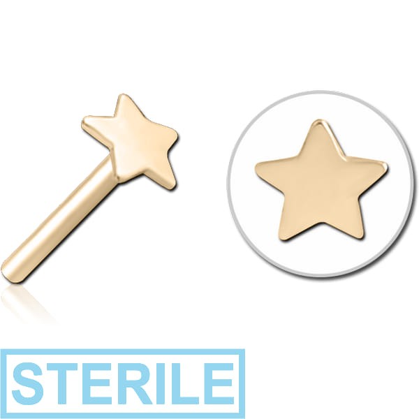 STERILE ZIRCON GOLD PVD COATED SURGICAL STEEL THREADLESS ATTACHMENT - STAR