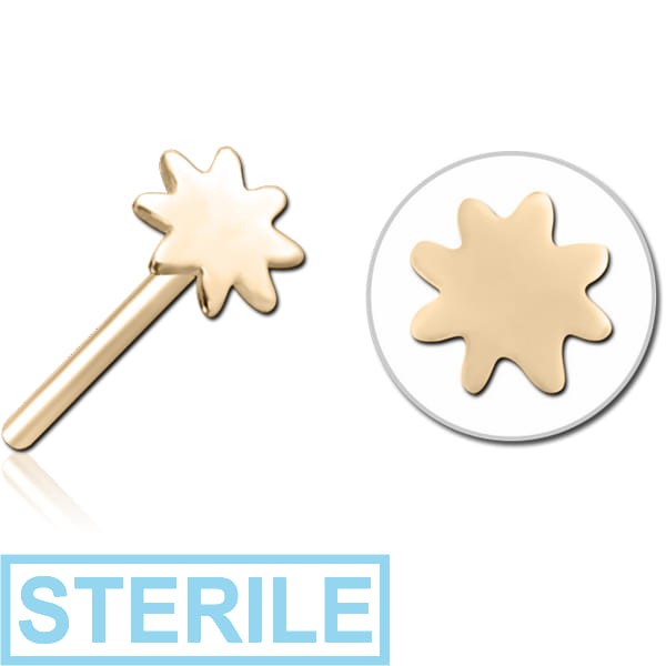 STERILE ZIRCON GOLD PVD COATED SURGICAL STEEL THREADLESS ATTACHMENT - SUN